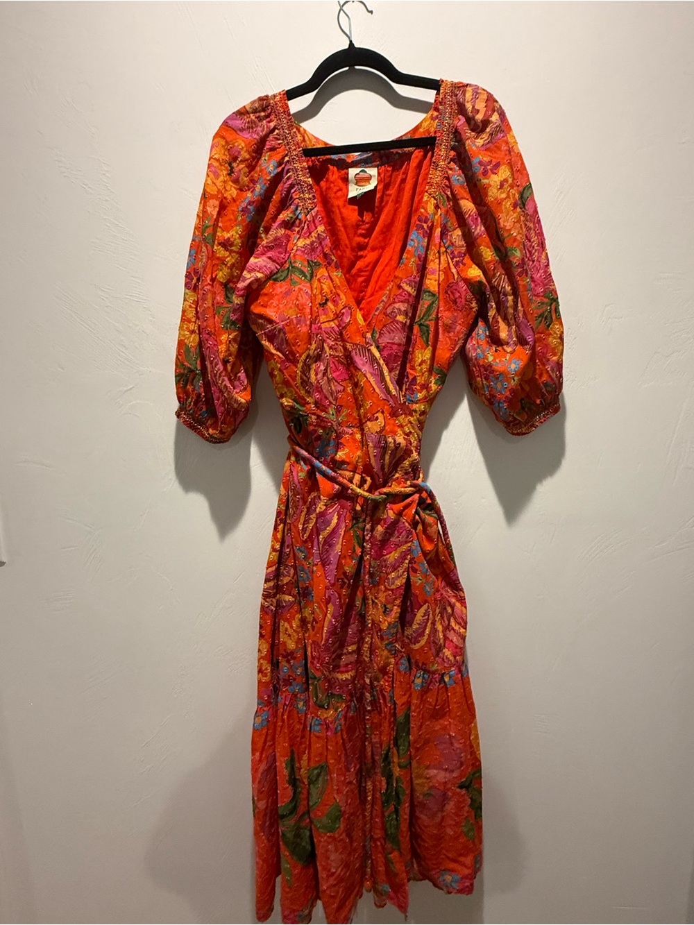 FARM Rio Red Spring Bananas Maxi Dress - 100% Cotton - Picture 4 of 10